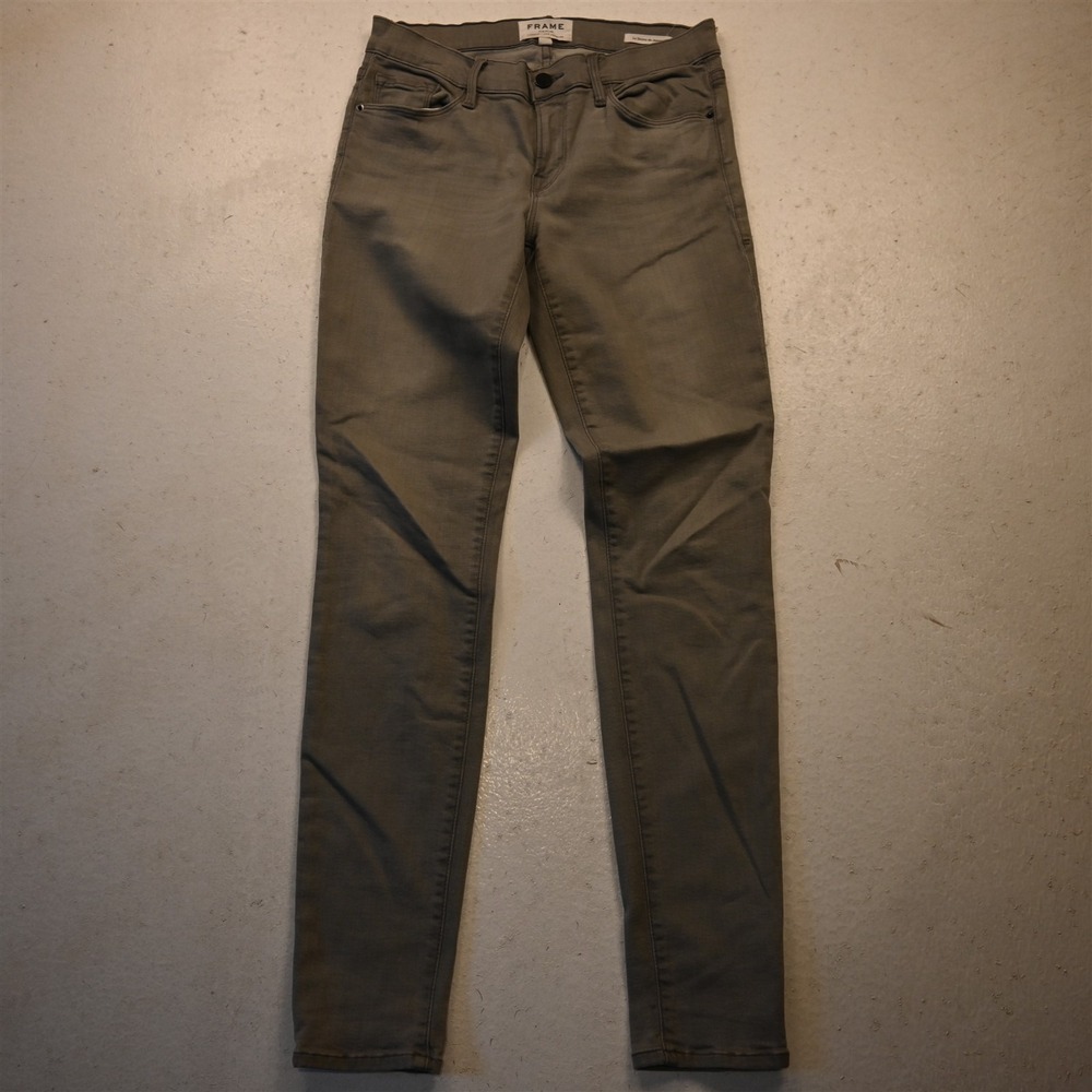 FRAME 27 Low Rise Le Skinne de Jeanne Gray Stretch Denim Womens Jeans